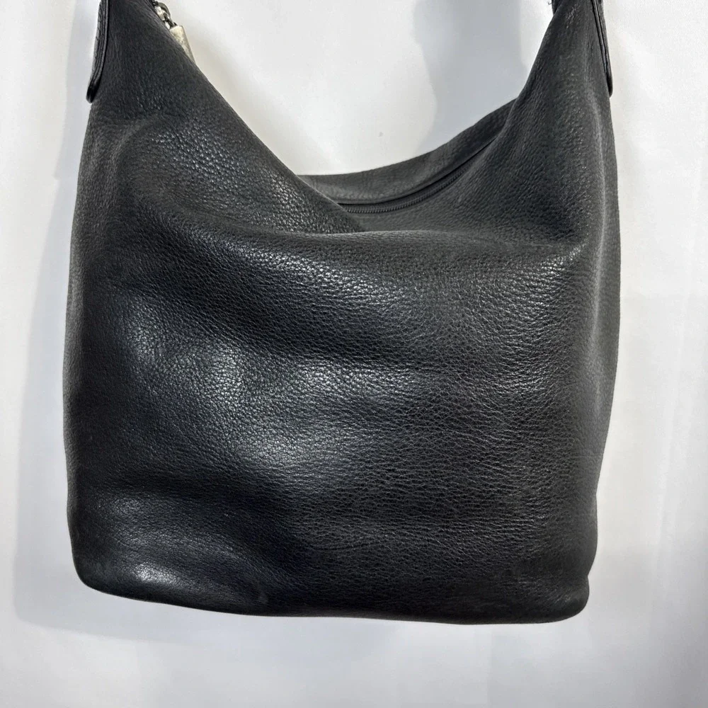 Stone Mountain Leather Crossbody Bag Black Gold Hardware Shoulder Purse